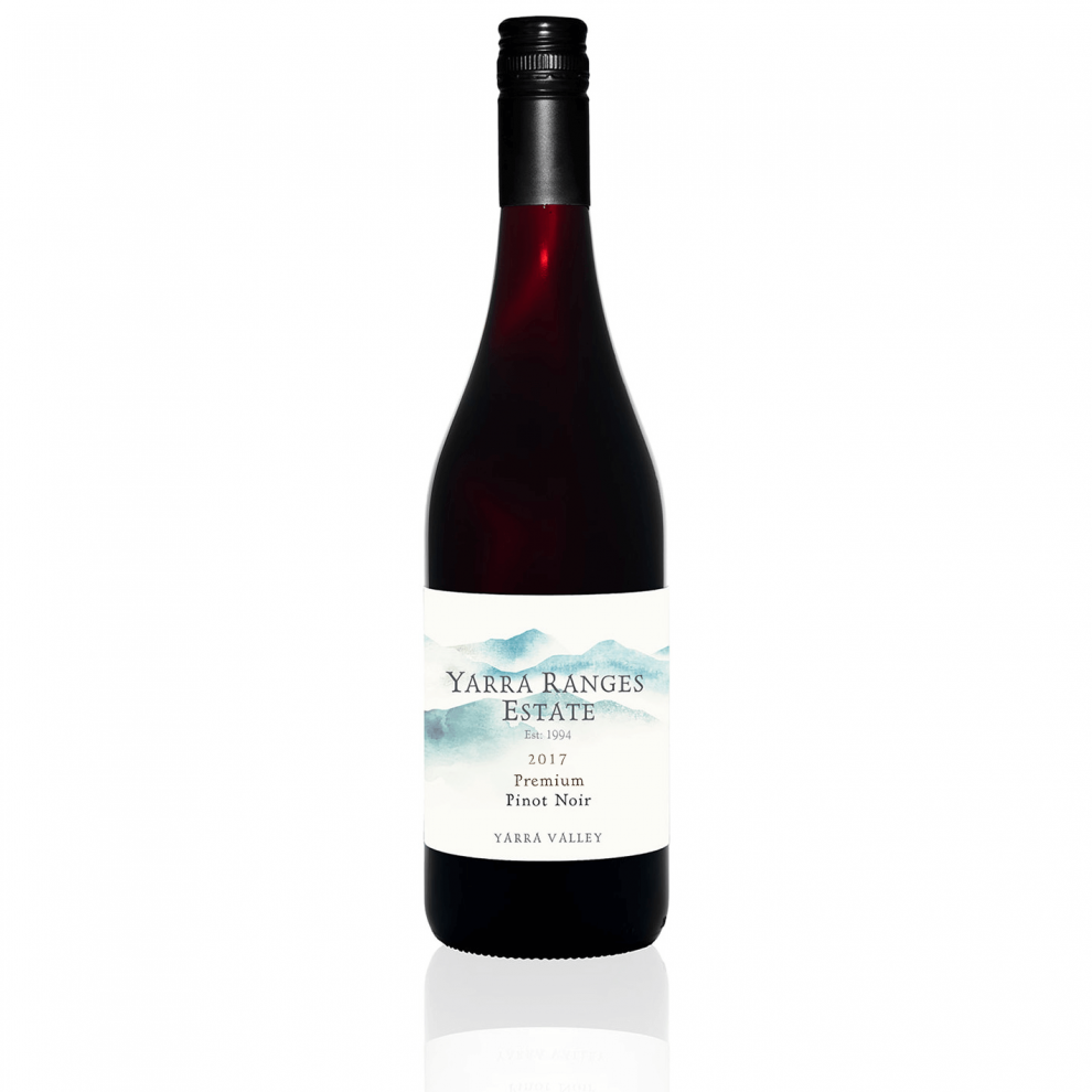 Bottle of wine from the Yarra Ranges Estate 2017 Pinot Noir